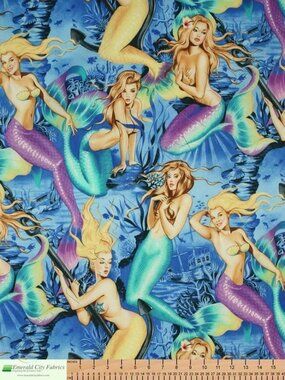 Rare Alexander Henry "Sea Sirens" Mermaid Fabric – 5.3 Yards (16 Feet)